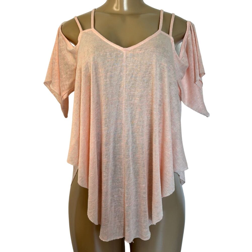 NWT Coquette Balletcore Small Pastel Blush Pink Feminine Y2K Top Flowy Flutter